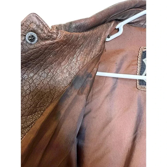 FIRST GENUINE LEATHER MEN’S JACKET SIZE XL Brown - Picture 10 of 14